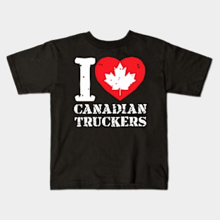 I Love Canadian Truckers Kids T-Shirt